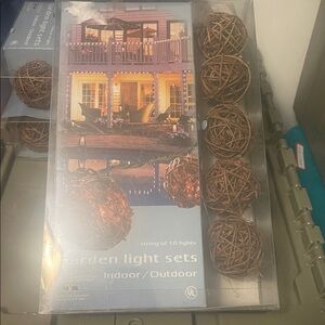 Brown Rattan Garden Light Set